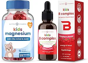 NutraChamps Magnesium Gummies & B Complex for Kids