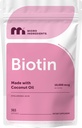 Mikro Malzemeler Biyotin 10.000 mcg with Hyaluronic Acid 25 mg Per Servis | Coconut Oil | 365 Softgels | 1 Per Day | One Year Supply | Non-GMO & Gluten Free