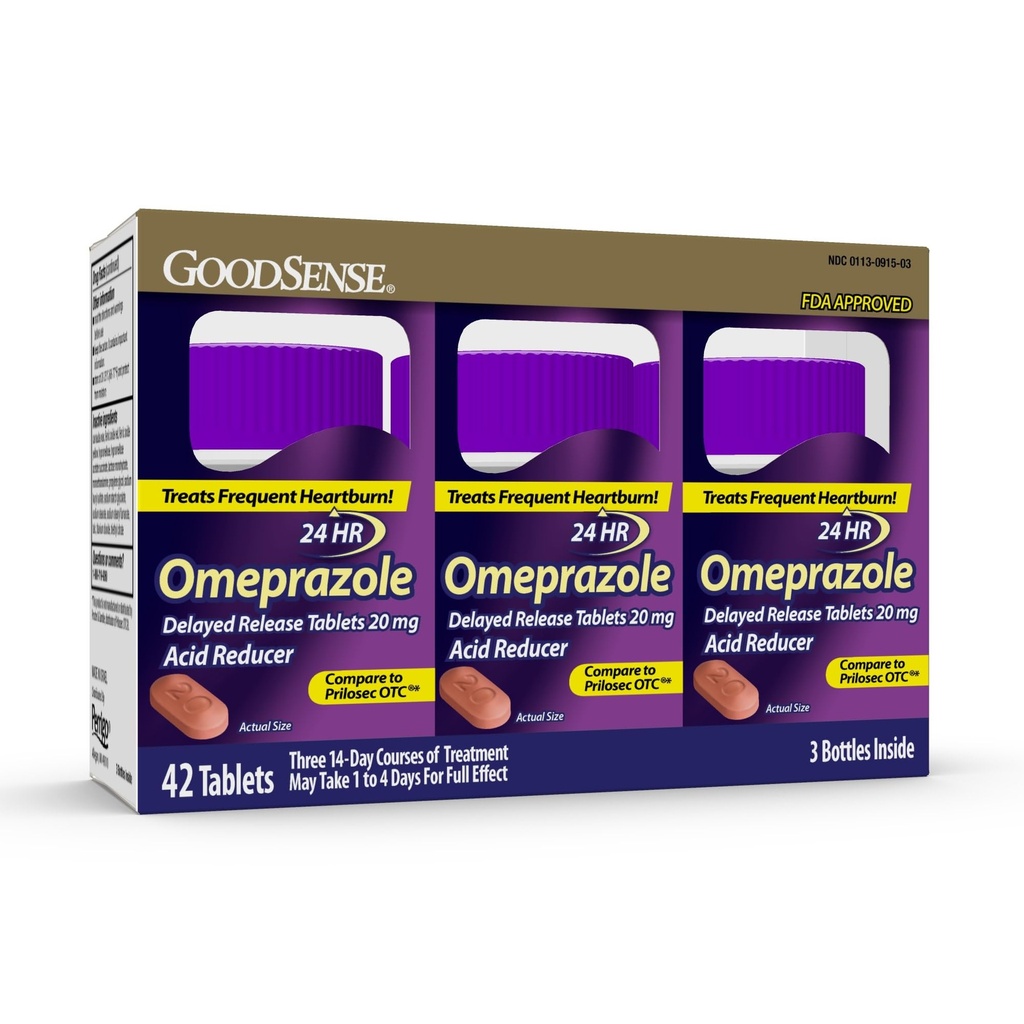 GoodSense Omeprazole Gecikmiş Yayın Tabletleri 20 mg, Stomach Acid Function for Frequent Heartburn Tedavisi, 42 Kont