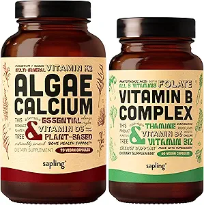 Algaeuba & Vegan B Complex Sche - Red Algae, Essential B Vitamins with Whole Food Assembly, B1, B2, B3, B5, B6, B7, Folate