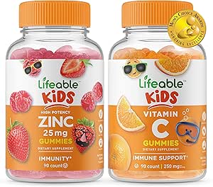Lifeable Bora 25mg Çocuklar + Vitamin C Çocuklar, Gummies Sche - Great Tasting, Vitamin Supplement, Gluten Free, GMO Free, Chewable Gummy