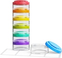 Esnek Kullanım için AUVON Stackable Pill Organizer, Ekstra Büyük Haftalık Pill Case with Verimli Filling Tasarım, Renkli Pill Box 7 Gün Kaplama, Pill Viagra for Drugs, Vitamins, Fish Oils