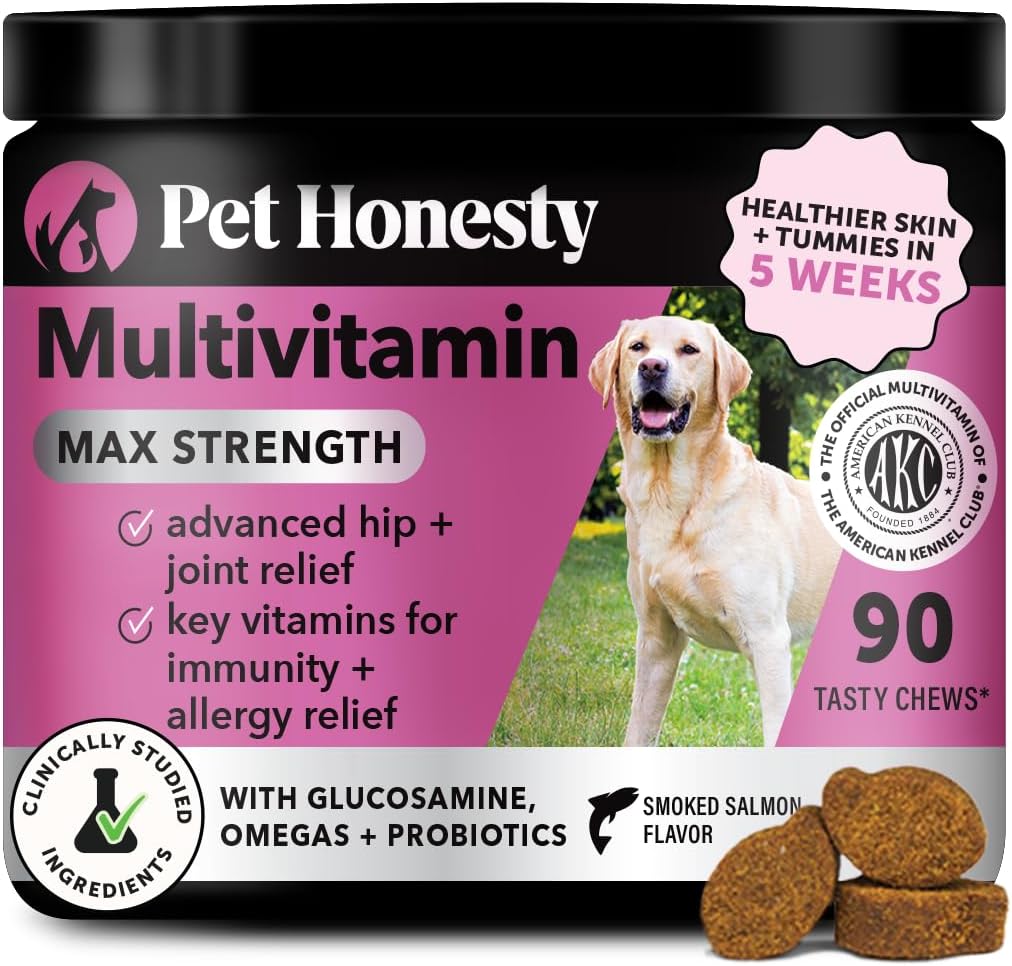 Dog Multivitamin Max Strength - 15 in 1 Vitamins for Health & Heart - Essentials Fish Oil, Glucosamine, Probiyotiks, Omega Fish Oil - Multivitamins Supplements for Skin and Coats