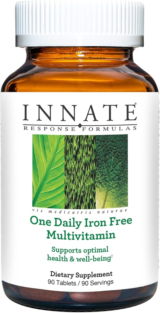 INNATE Response Formulas One Daily without Iron - Iron-free Daily Multivitamin - Με Βιταμίνες Β - Χορτοφαγικές, Μη ΓΤΟ, και Kosher - Made Without 9 Food αλλεργιογόνα - 60 Count (60 Servings)
