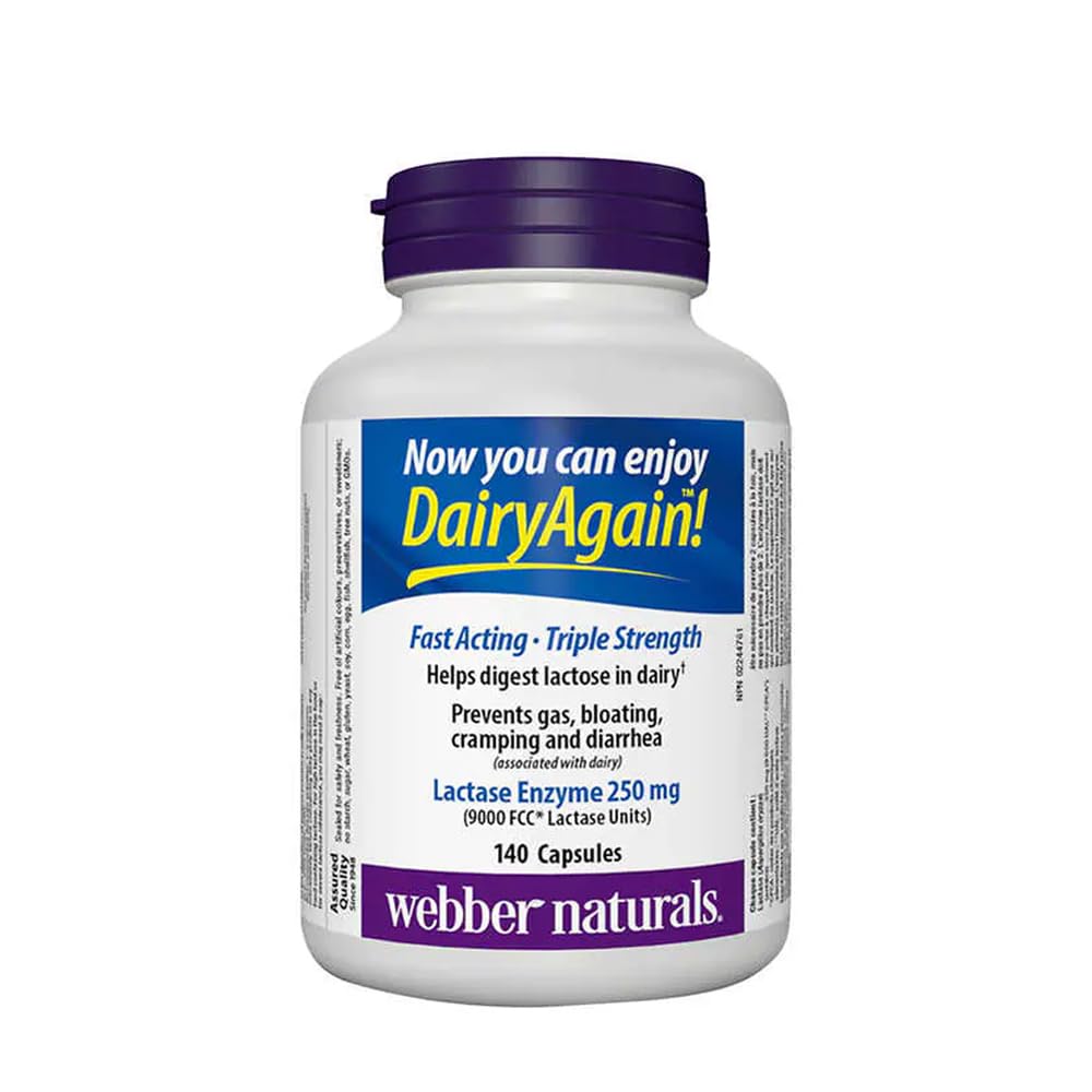 Webber Naturals Lactase Enzyme Extra Strength 140 Capsules