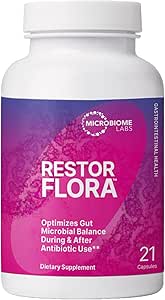 Microbiome Labs RestorFlora PD - Προβιοτικά ανδρών & γυναικών για Digestive Health & Gut Reset - Spore Based Saccharomyces Boulardii Probiotics to Help Restore Microbial Balance (21 Κάψουλες)