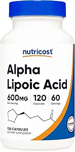 Nutricost Alpha Lipoic Acid 600 mg Per 120 Capsules, 60 Hizmet - Bitki bazlı Caps, Non-GMO