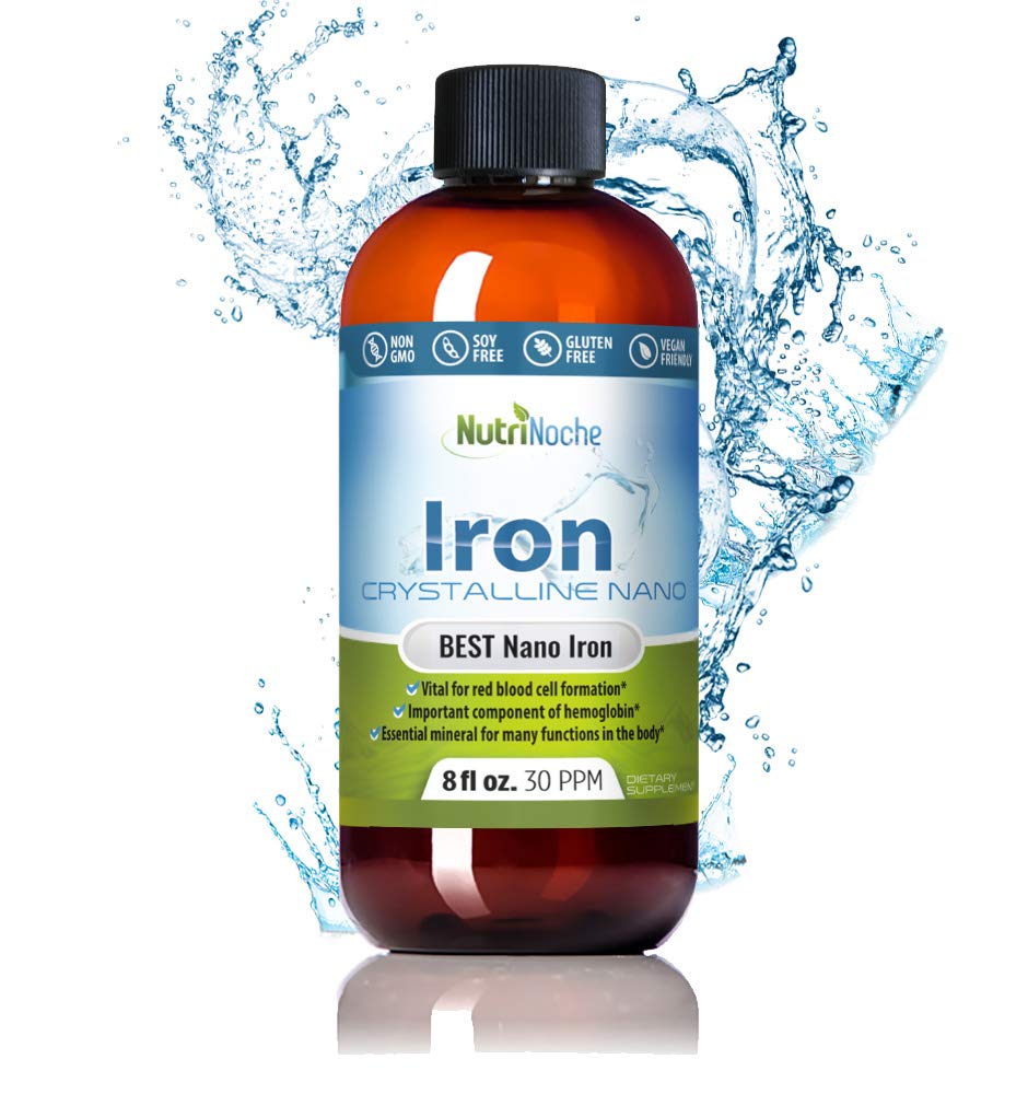 Kadınlar için Sıvı Demir Supplement - Yüksek Potency Sublingual Iron Drops - Vegan Sıvı - Tadısız Flavor - Erkekler için Premium Supplement, Kadınlar ve Çocuklar - 8 Ounces - Nutrinoche