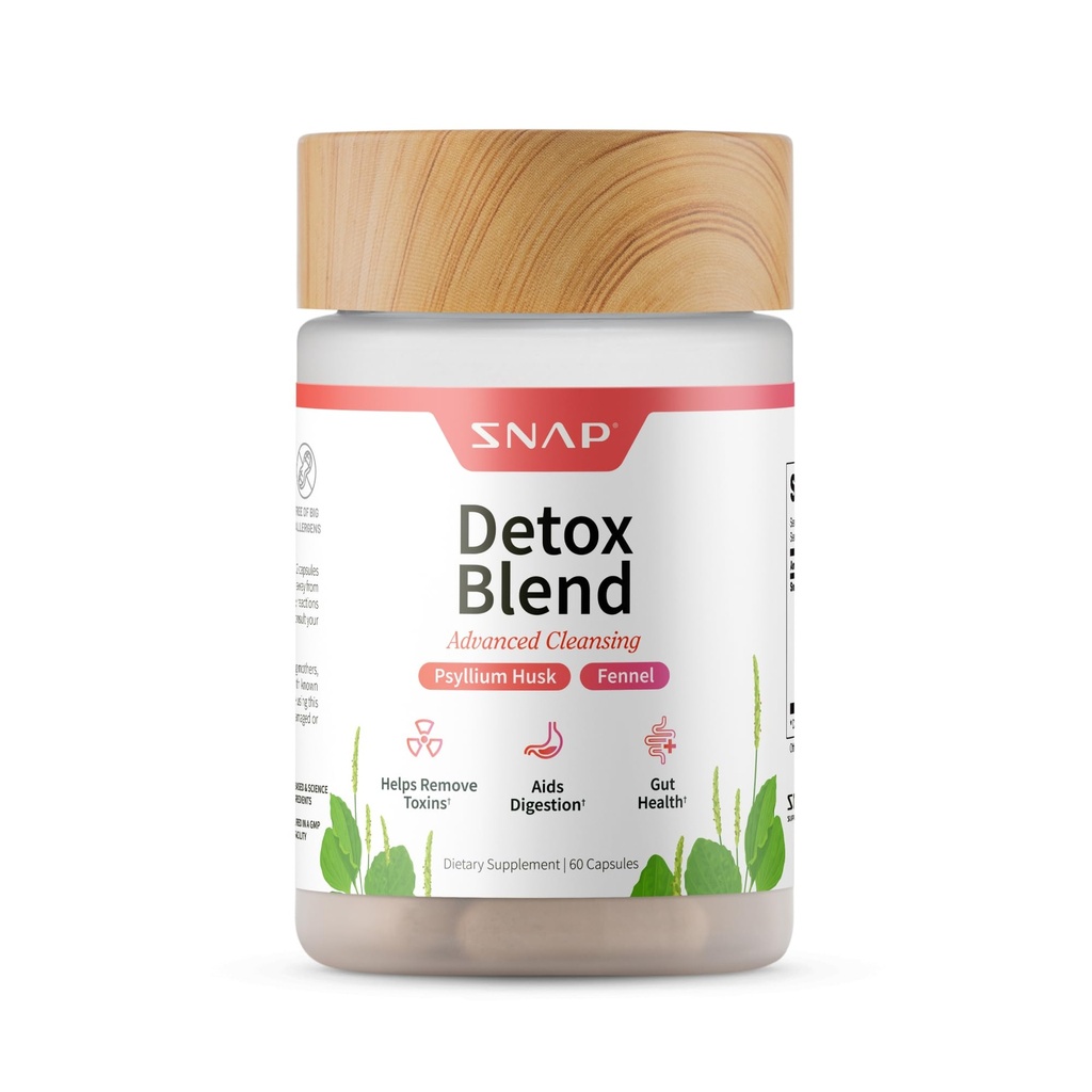 Snap Supplements Detox Cleanse Capsules - Full Body Detox & Cleanse, Flush Out Toxins, Digestion & Gut Health, Cleanse and Detox, Licorice & Ginger Root (60 Capsules)