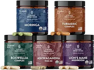 TRIBE ORGANICS Life Mastery Sche – Organik KSM-66 Ashwagandha + Boswellia Kompleksi + Curcumin C3 Kompleksi + Organik Moringa