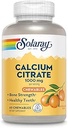 Solaray Calcium Citrate 1000 mg, Φυσικό συμπλήρωμα ασβεστίου Χηλικής Γεύσης Πορτοκαλιού για την Οστική Δύναμη, Δόντια, Νεύρο, Μυϊκό και Καρδιακή Λειτουργία Υποστήριξη, 60 ημερών Εγγύηση, 15 μερίδες, 60 Μασώμενα