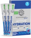 Sunwarrior Hydration Toz Elektrolyte Packets Toz B12 Elderberry | Blue Raspberry Flavored 18 Stick Packs 126g Pouch | Vegan and Plant-Based Sugar Free