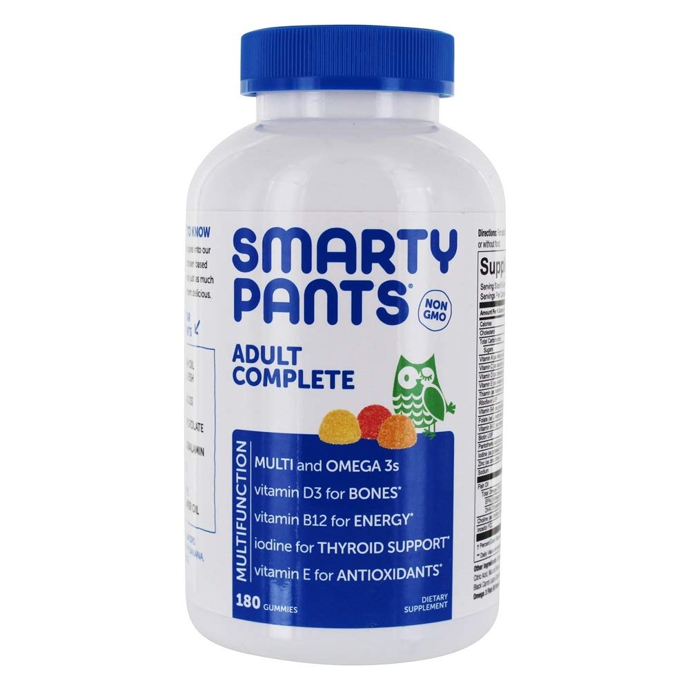 SmartyPants Adult Complete Daily Gummy Vitamins: Χωρίς γλουτένη, πολυβιταμίνη & Omega 3 DHA/EPA Fish Oil, Methyl B12, Vitamin D3, Non-GMO, 180 count (30 Day Supply)
