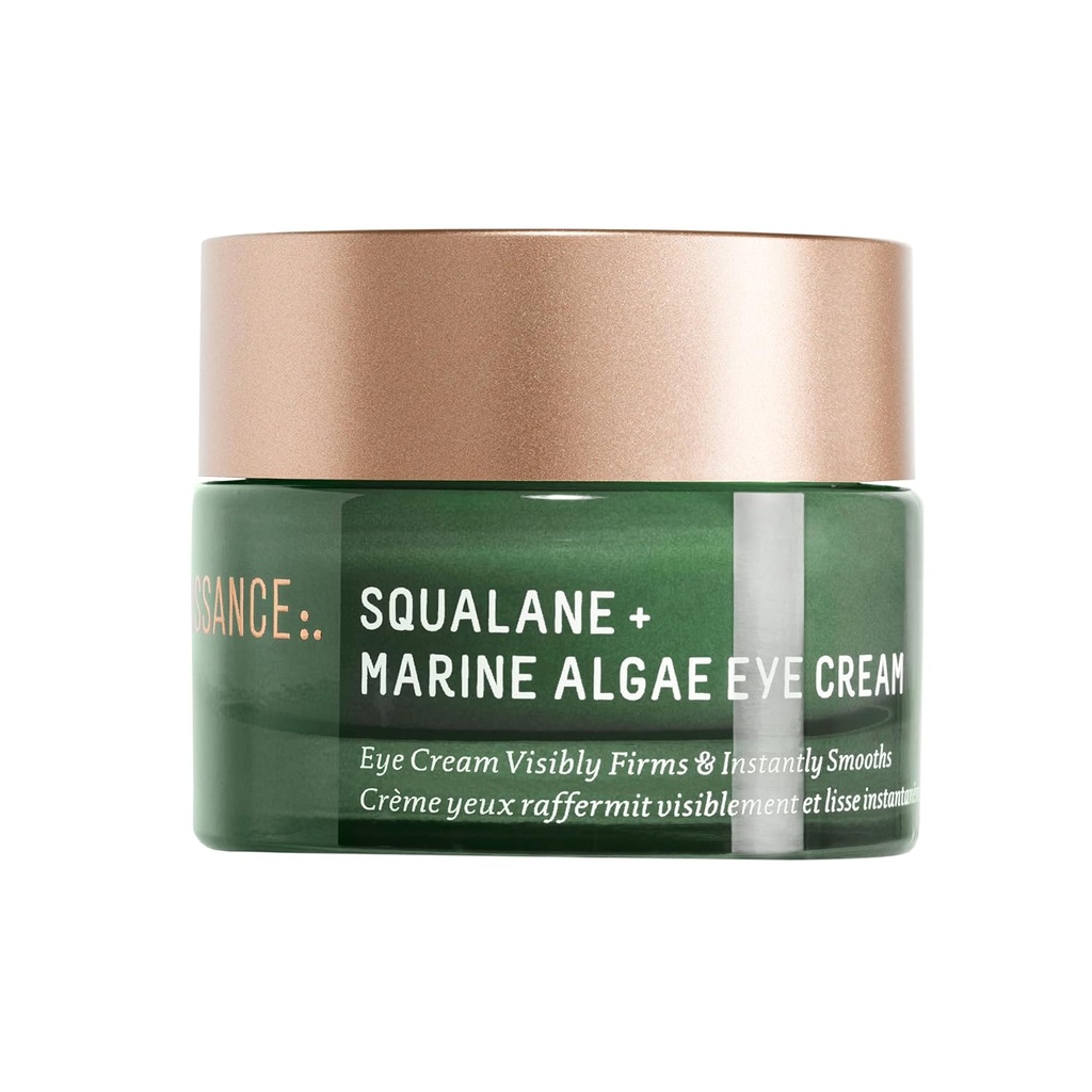 BIOSSANCE Squalane ve Marine Algae Eye Cream - Güzel Hatlar, Wrinkles ve Puffness - Hialuronic Acid ve Paracress Türlü Formula - 0.5 Ounce