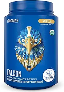 BIRDMAN Falcon Vegan Protein Powder Organic, Stevia & Sugar Free, Πρωτεΐνη με βάση το φυτό, Χαμηλό Καρβίδιο, Γαλακτοκομικά Χωρίς, Κέτο, Μη Πρωτεΐνη Whey, Προβιοτική, Πρωτεΐνη Pea 