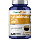 NusaPure Nattokinase 4000 FU 800 mg, 200 Veggie Capsules (Vegan, Non-GMO)