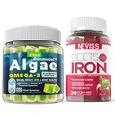 Vegan Omega 3 Gummies 1000 mg+Iron Supplement 12.5 mg