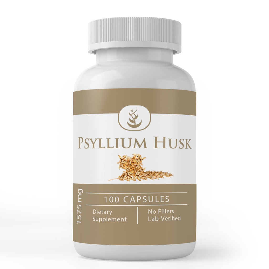 Pure Original Materialss Psyllium Husk Capsules (100 Capsules) Fiber Toz Supplement, Nomixs Or Fillers, Lab Onaylandı