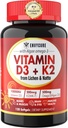 Plant-Based Vitamin D3 K2 Supplement Softgel - Vit D3 10000 Iu + Vitamin K2 Mk7 200 Mcg, Algae Omega-3, Magnezyum, B12 For Bone & Muscle, Immune Support, Max Ab component, Easy To Swallow 1pack