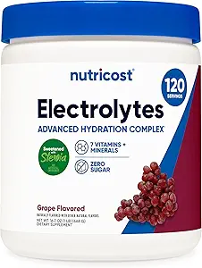 Nutricost Electrolyte Komplek Toz (120 Hizmet, Grape) - Hydration Supplement Drink Mix with Vitamins and Minerals