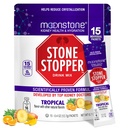 Moonstone Stone Stopper Drink Mix, Tropikal, Kidney Stone Önleme, Food Oxalate Protector, Urologists tarafından Hydration ve Support Kidney Health, 15 Day Supply