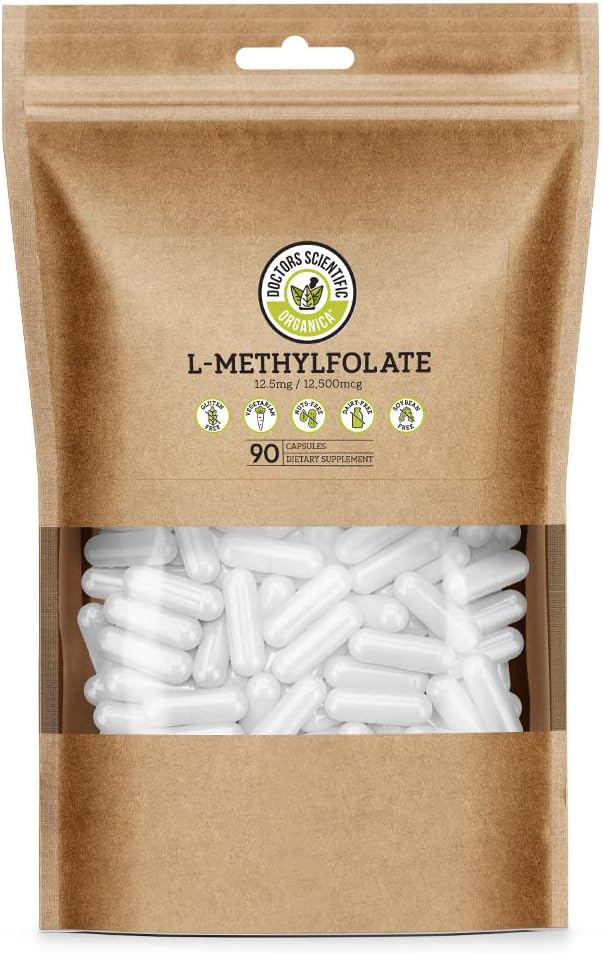 DSO L Methylfolate 12, 5mg (5 MTHF συμπλήρωμα) - 90 Vegan Κάψουλες (12, 5 mg) - Ενεργό L Methyl Folate συμπλήρωμα για Homocysteine Ελέγχου - Φολικό οξύ Βιταμίνη - Οικολογική Συσκευασία
