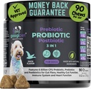 Googipet Probiyotiks for Dogs Digestive Health - Prebiyotiks and Probiyotiks Chews for Dogs Gut Health + Digestive Enzymes - Dog Probiyotiks for Yeast Itchy Skin Itchy Ears w/Papaya, Riley, & Fiber