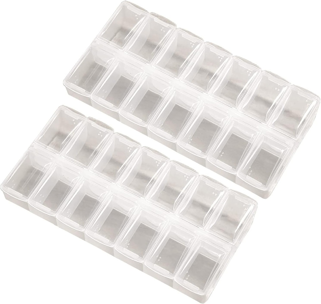 2 Pack OPP Clear Daily Pill Box Organizer, Am Pm Pill Organizer 7 Gün, Haftalık Pill, Supplements and Drug, Small Pill Box 7 Day, Drug Organizer