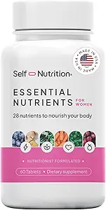 Kadınlar için Vegan Multivitaminler - Daily - 28 Nutrients - Güç, Uyku, Saç, Skin, Nails & İndirme Cravings - Keto, Vegan, Gluten Free, USA, 2Months Supply