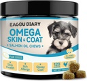 Köpekler için EagouDiary Salmon Oil Chews for Dogs,Omega 3 Skin & DHA Fatty Acids,Angelica, Methionine,Vitamins,Minerals for Itchy Skin & Alerji Relief (120Ct)