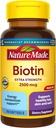 Nature Made Extra Strength Biotin 2500 mcg, Diyetsel Saç, Skin & Nail Desteği, 150 Softgels, 150 Gün Supply