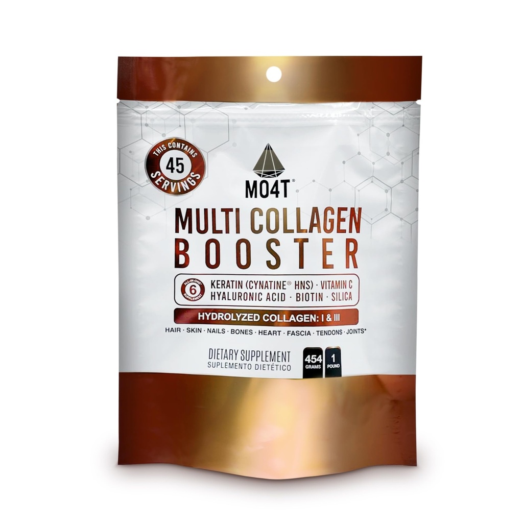 Multi Collagen ATM Toz – Ekstra Kuvvetli Kolajn Supplement Keratin, Biotin, Hyaluronic Asit, C & Silica – Ekstra Nutrients for Hair, Nails,& Skin -1 Pound
