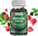 YumVs Prenatal Gummies for Women - Prenatal Vitamins for Women with Folic Acid, Iron & Choline - Vegetarian & Kosher Gebelik Vitaminleri - Kadınlar A C3 E B6 B12 (60 Kont) ile Prenatal Çokvitamin