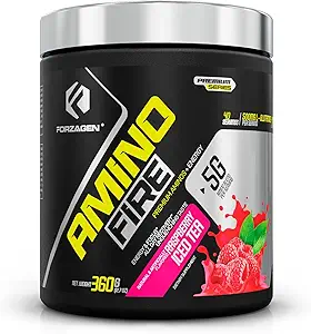 Forzagen Amino Fire | Essential Amino Energy Powder for Pre-Workout | BCAA Energy Boost & Muscle Recovery Drink Mix, Enhance Focus & Concentration, Dietary Supplement | Raspberry Ice Tea, 40 Servings