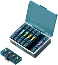 Haftalık Pill Organizer 4 Times a Day, Büyük Karşılaştırmalar Pill Box 4X 7 Gün, Tıp Piller /Vitamins/Fish Oils/Medication /Supplements (4x7 Blue)