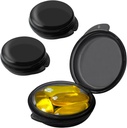 Μικρό κουτί χαπιών (3 Πακέτο), Καθημερινή Mini Pill Organizer Φορητό για το πορτοφόλι τσέπη, Ταξιδέψτε Pill περίπτωση Ιατρική Αποθήκευση εμπορευματοκιβωτίων Earplug περίπτωση (Blcak