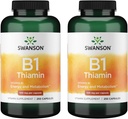 Swanson Vitamin B1 (Thiamin) - Sağlıklı Metabolism'ı teşvik eder ve Enerji Desteği sağlar - Doğal Vitamin Supplement Supporting Optimum Nerve Hücre Fonksiyonlu - (250 Capsules, 100 mg each) (2 Pack)
