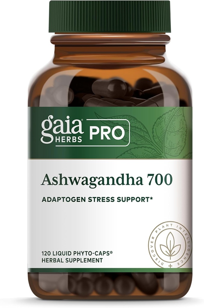 GAIA HERBS PRO Ashwagandha 700 - Sağlıklı Immune Support Supplement* - Single-Herb Formula ile Organik Ashwagandha - Vegan, Gluten-Free, Soy-Free - 120 Liquid Phyto-Caps (60 Servisler)