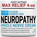 Neuropati Nerve Relief Cream - Premium Nerve Cream 3X Hedefli Yardım ve Soothing Nerve Comfort - 4% Menthol Arnica MSM For Feet Hands Legs & Back - Büyük 4 Oz