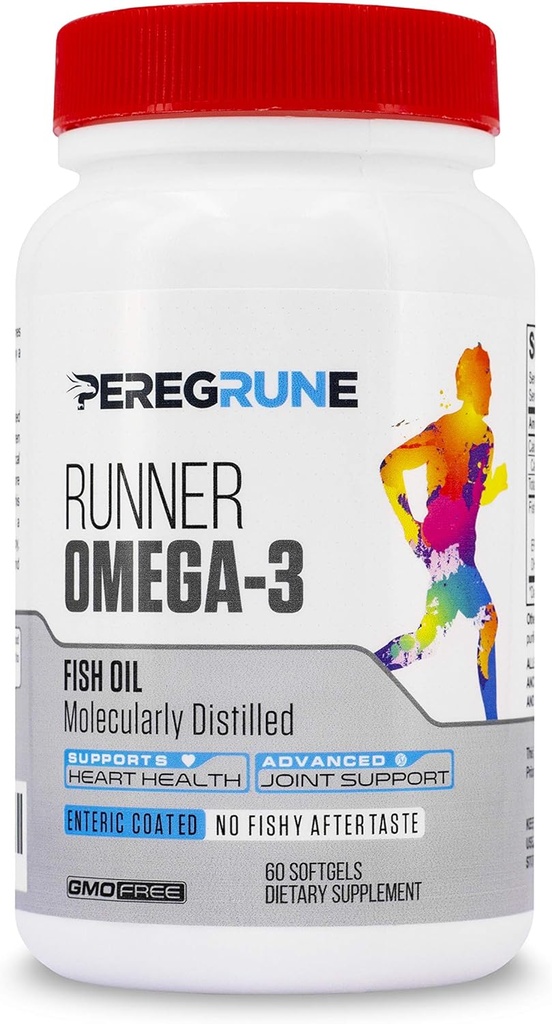 Runner Omega 3 Fish Oil – Τριπλή Δύναμη Συμπλήρωμα Διατροφικού Αθλητισμού - Βοηθά στην υποστήριξη της καρδιάς και της κοινής υγείας για τη λειτουργία με Omega- EPA & DHA - 1000 mg, 1 μήνα κάψουλες για άνδρες και γυναίκες