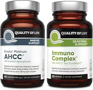 Life AHCC Kinoko Platinum Mushroom Extract ve Immuno Kompleksi C - Ultimate Immune Support Sche