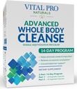 Vital Pro Naturals - Προηγμένη καθαρισμού ολόκληρου του σώματος με γαϊδουράγκαθο γάλακτος, μαγνήσιο, Cape Aloe, και βότανα για περιστασιακή δυσκοιλιότητα και υγιεινή αποβολή, 2-μέρος 14 ημέρα σετ, 56 κάψουλες