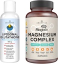 AMANDEAN Premium Liposomal Glutathione & Magnezyum Kompleksi Sche. Antioksi. Sıvı Setria. Yüksek hacimli Magnezyum Threonate, Glycinate & Malate. Beyin & Liver Health. Memory, Focus & Sleep