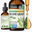 BIO KRAUTER Olive Leaf Extract Liquid - Olive Leaf Βάμμα για την Ανοσολογική Υποστήριξη - Αλκοόλ και Ζάχαρη Χωρίς - Vegan Drops 2 Fl.Oz.