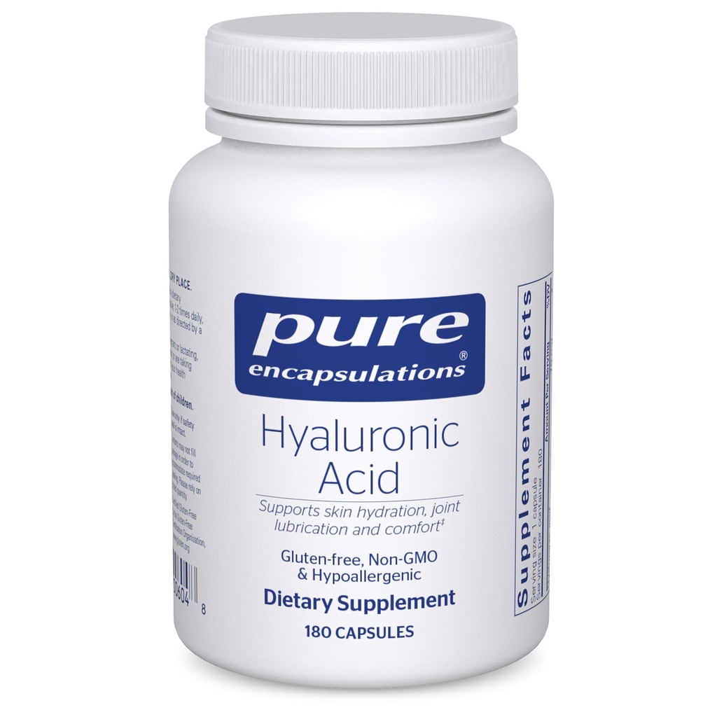 Pure Encapsulations Hyaluronic Acid - For Skin Hydration, Ortak Yağız ve Ortak Sağlık* - Etkili Aborpsiyon - Gluten Free - Vegan & Non-GMO - 180 Capsules