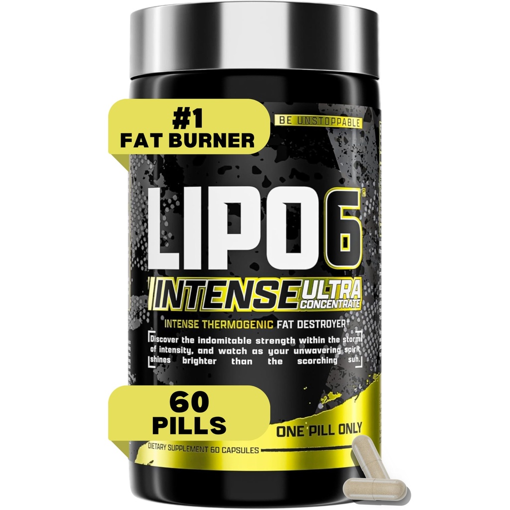 Nutrex Research Lipo6 Black Intense Ultra Mekanik Termogenic Belly Fat Burner for Men and Women | Diyet Kilo Kayıp Tamam ve Appetite Suppressant | 60 Diyet Pills