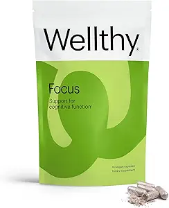 Wellthy Focus Γνωστική λειτουργία, εστίαση, και συμπλήρωμα μνήμης για τη μνήμη, δημιουργικότητα, και κίνητρο (30 ημέρες)