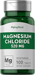 Piping Rock Magnezyum Klorid | 520 mg | 100 Tablet | Vejetary, Non-GMO, Gluten Free Supplement