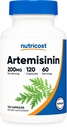 Nutricost Artemisinin 200mg, 120 κάψουλες χορτοφαγικής - Μη ΓΤΟ, Χωρίς γλουτένη, 60 εξυπηρετήσεις