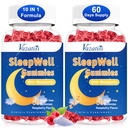 Yetişkinler ve Çocuklar için Uyku Gummies - Sugar Free Melatonin Gummies with Magnezyum, L-Theanine, Vitamin B12, Vegan - Raspberry Flavored, 120 Cts